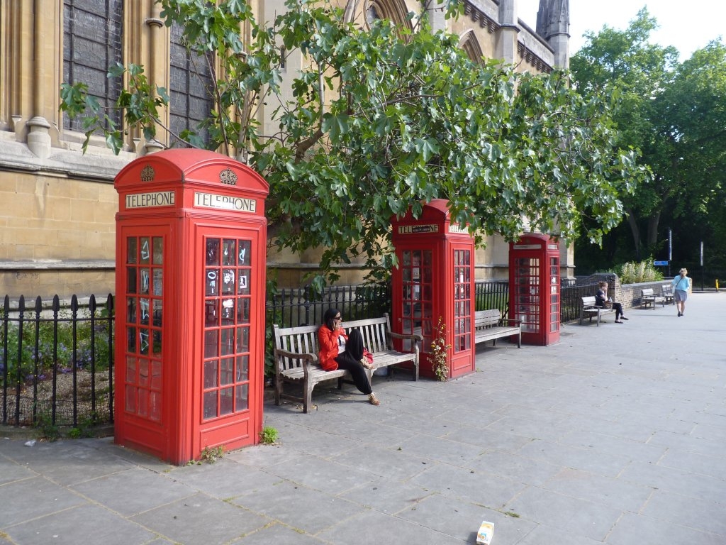 Cabines téléphoniques londoniennes.
